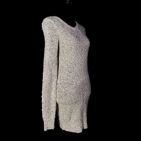 BCBGeneration Sweater Dress S Boucle Whisper White Black Heather Long Sl Soft - Picture 4 of 7